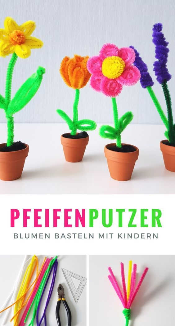 Pfeifenputzer Blumen Basteln: Einfache Anleitung Für concernant Papier Basteln Mit Kindern