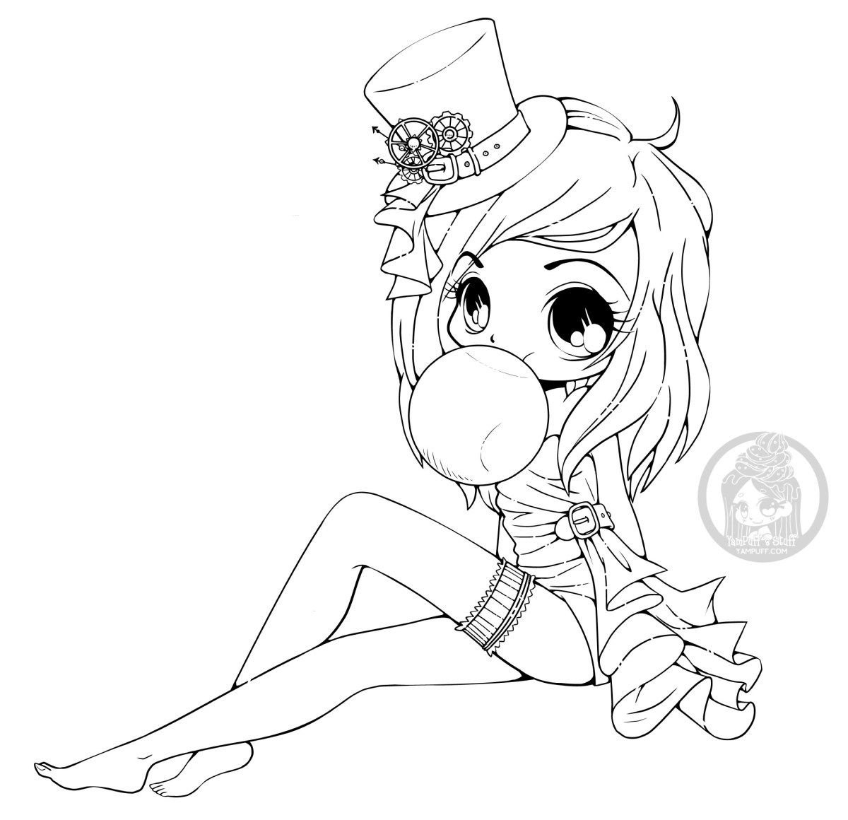 Pin On Coloriage Personnage Chibi Et Manga Adult Coloring Page à Dessin A Imprimer Fille