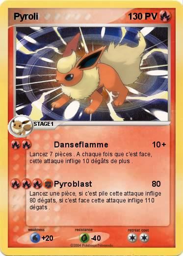 Pokémon Pyroli 60 60 – Danseflamme – Ma Carte Pokémon concernant Coloriage Pokemon Pyroli