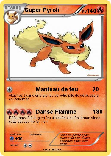 Pokémon Super Pyroli – Manteau De Feu – Ma Carte Pokémon serapportantà Coloriage Pokemon Pyroli