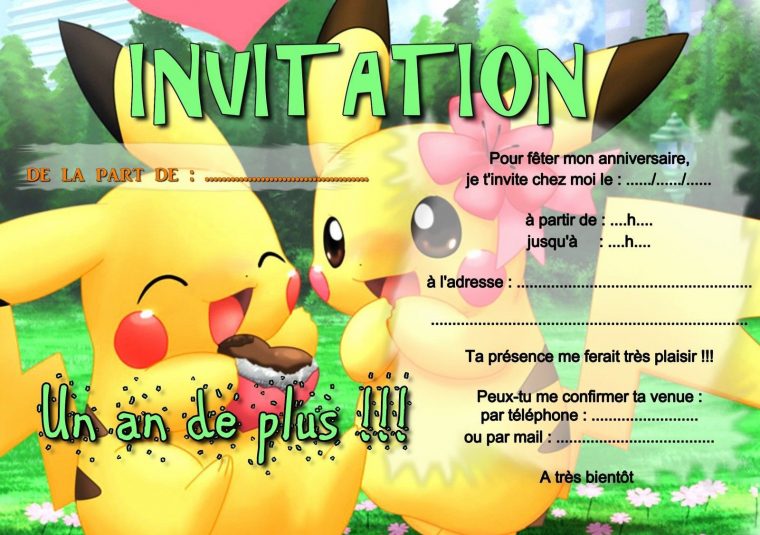 Pokemon X Et Y | Invitation Anniversaire, Carte Invitation avec Invitation Anniversaire Garçon À Imprimer