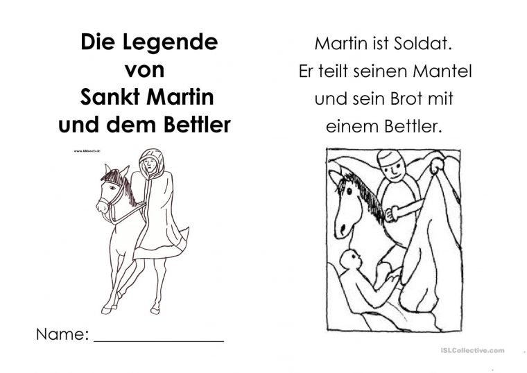 Sankt Martin – Deutsch Daf Arbeitsblatter concernant Legende St Martin Kindergarten