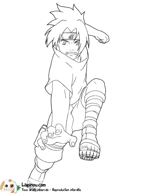 Sasuke Au Combat – Coloriages À Imprimer Pour Les Enfants serapportantà Dessin A Colorier Sasuke