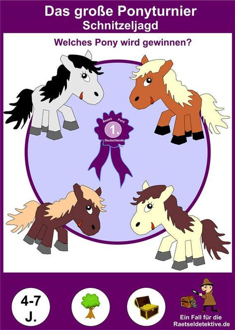 Schnitzeljagd: Das Große Pony-Turnier 4-7 Jahre serapportantà Quiz Kindergeburtstag
