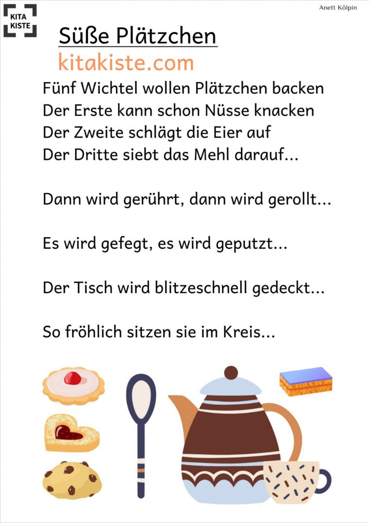 "Süße Plätzchen" – In 2 Versionen | Süße Plätzchen avec Fingerspiel Igel Kindergarten