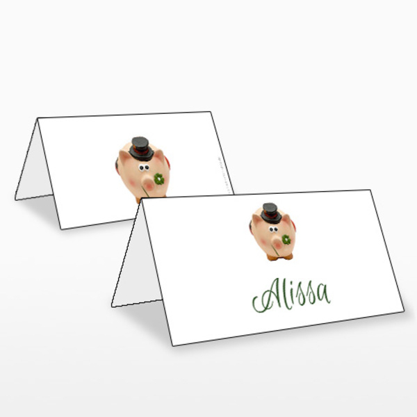 Tischkarte Tsi 10 Glücksschwein | Tischkarten-Shop concernant Tischkarten Silvester