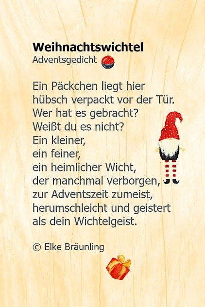 Weihnachtswichtel. Adventsgedicht | Gedichte Zum Advent avec Gedichte Für Kindergarten Weihnachten