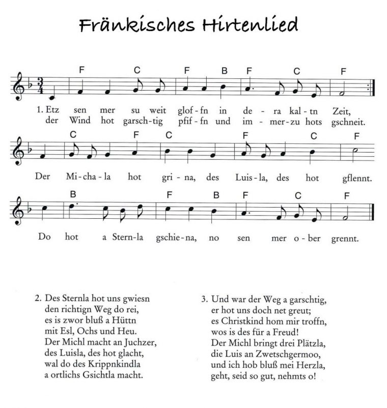 16 Fränkisches Hirtenlied – Volksmusik Magazin pour Lieder Für Kleinkinder