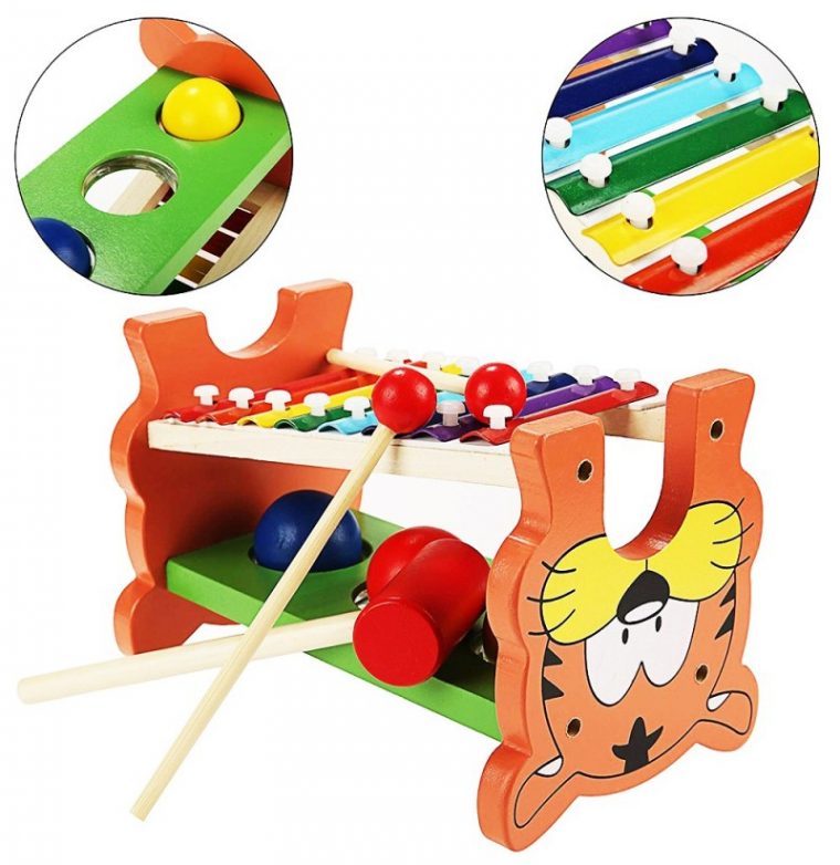 2 In 1 Holz-Xylophon-Musikinstrumente Für Kinder intérieur Musikinstrumente Im Kindergarten