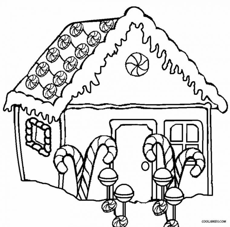 ginger bread house coloring page