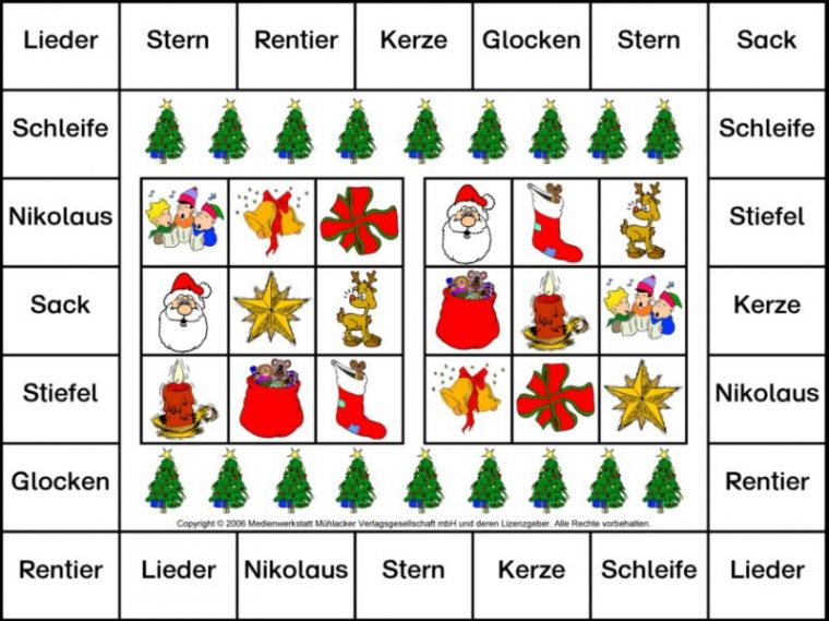 Advents-Bingospiel | Bingo Spiele, Deutsch Lernen Spiele serapportantà Bingo Spiel Zum Ausdrucken