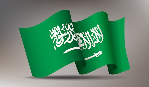 Agitant L'Arabie Saoudite Drapeau 3D Icône Isolé | Vecteur destiné Drapeau Arabie Saoudite
