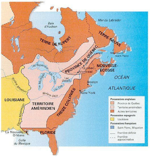 Amérique Du Nord : Territoires En 1763 | Amérique Du Nord tout Carte Amérique Du Nord