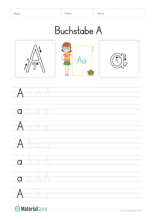 Arbeitsblatt: Buchstabe A (Druckschrift) – A Und A Auf avec Schreibübungen Grundschule
