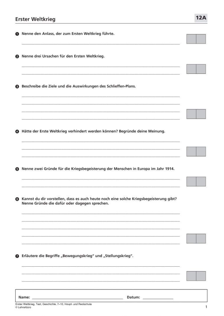 Arbeitsblätter · Sekundarstufe I · Lehrerbüro dedans Quiz Geschichte Deutschland