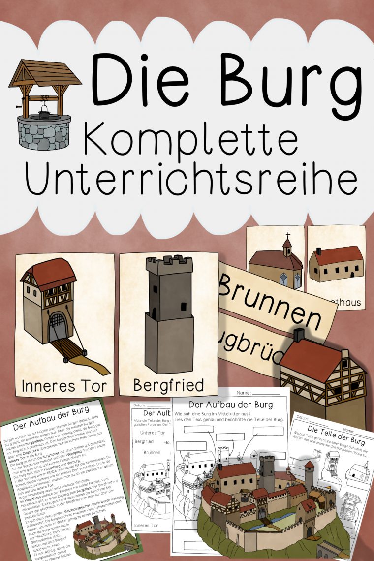 Aufbau Der Burg – Tafelmaterial, Arbeitsblätter & Texte destiné Mittelalter Grundschule