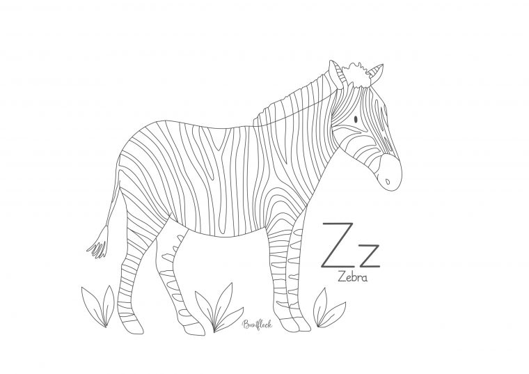 Ausmalbild Z Wie Zebra Von Buntfleck – Freubündel avec Wie Viele Buchstaben Hat Das Abc