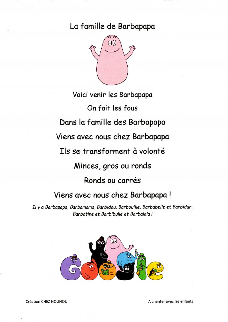 Barbapapa Chanson Pour Enfants | Barbe A Papa, Chansons pour Chansons Pour Enfants