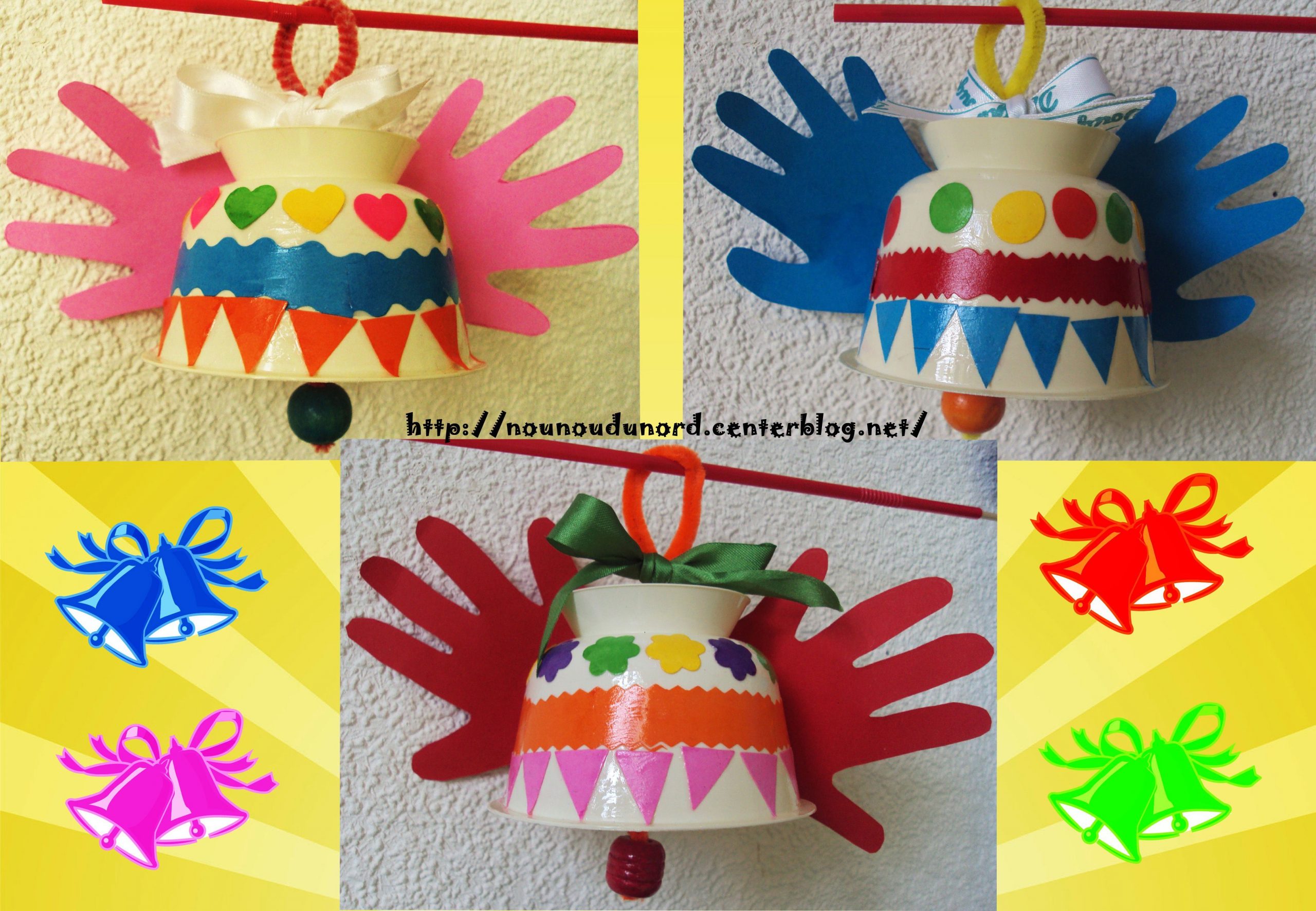 Cloches De Pâques Avec Empreintes De Mains Des Bébés *2011* destiné Bricolage Enfant 2 Ans