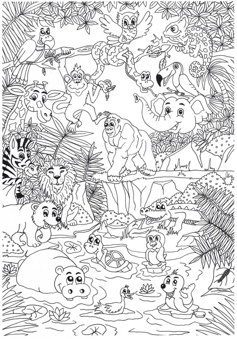 Coloriage Animaux Dans La Jungle – Coloriages Gratuits À concernant Dessin Gratuit À Imprimer