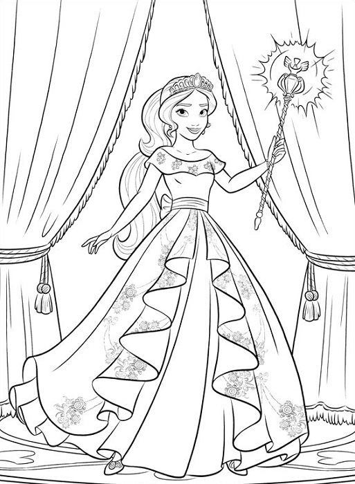 Coloriage Elena D'Avalor – Princesse Disney destiné Coloriage De Princesse
