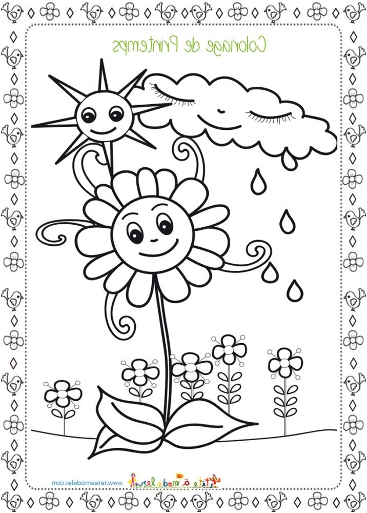 Coloriages De Printemps En 2020 | Coloriage Printemps à Coloriage De Printemps