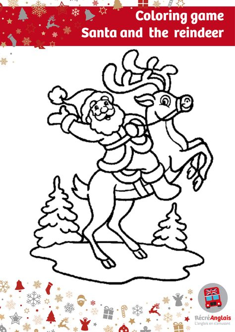 Colorie Le Père Noël Et Son Renne ! (Avec Images) | Jeux avec Jeux De Coloriage De Noel