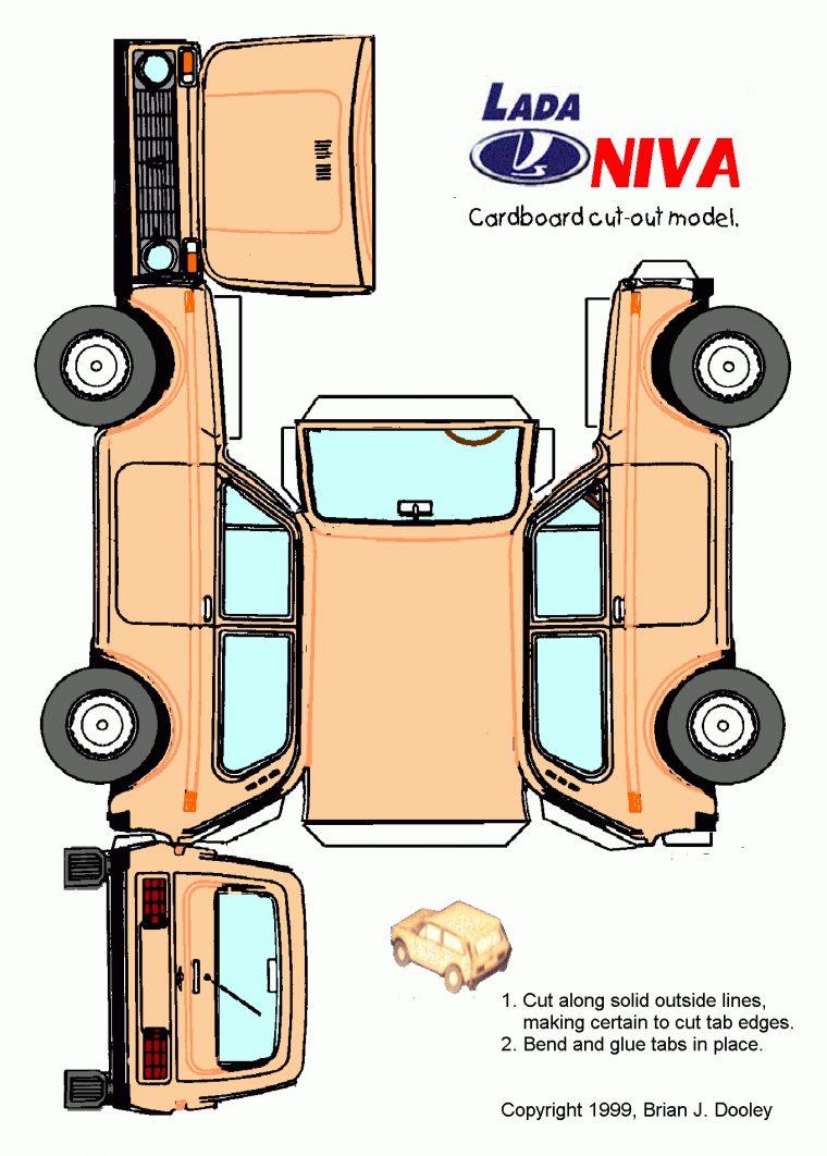 Cutout Car Toy That I Made | Papiermodell, Lada Niva encequiconcerne Auto Basteln Papier