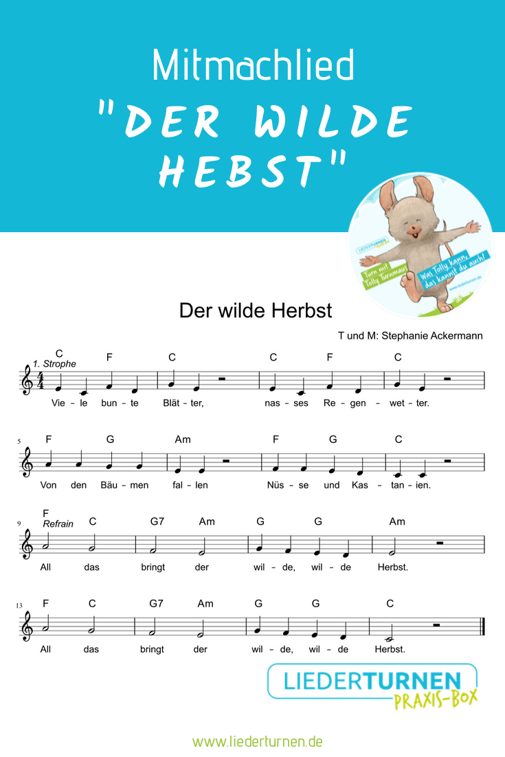 "Der Wilde Herbst " Mitmachlied Noten | Kinder Lied tout Herbstlieder Für Kinder