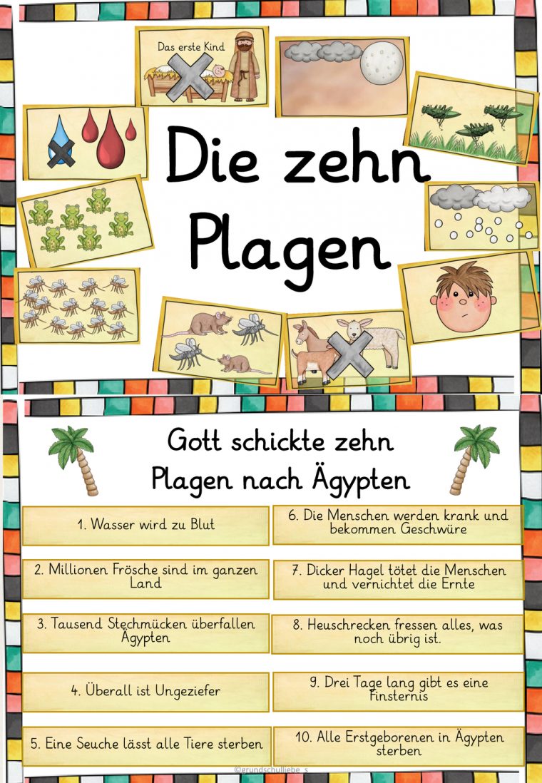 Die 10 Plagen Grundschule Arbeitsblatt – David Hoff Schule dedans Judentum Grundschule