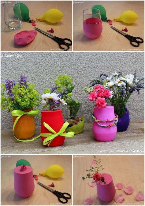 Diy Bunte Luftballon-Vasen: Kleine Tischdekoration Schnell intérieur Basteln Mit Luftballons