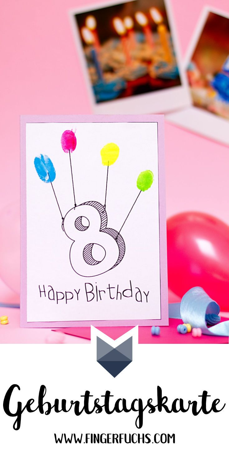 Diy Fingerabdruck Geburtstagskarten – Geburtstagskarte tout Geburtstagseinladung Für Kinder