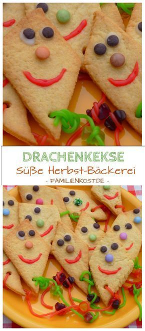 Drachenkekse – Rezept Zum Kekse Backen Im Herbst | Rezept pour Plätzchen Mit Kindern Backen Rezepte