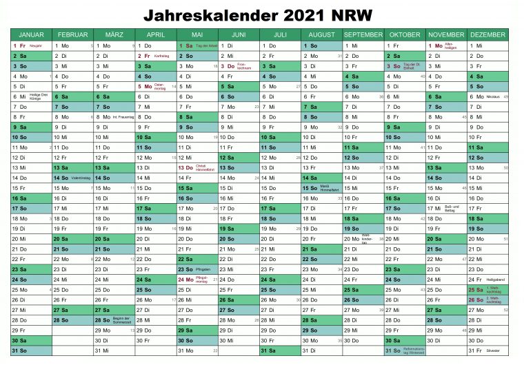 Druckbare Leer Jahreskalender 2021 Nrw Kalender Zum encequiconcerne Kalender Zum Ausdrucken