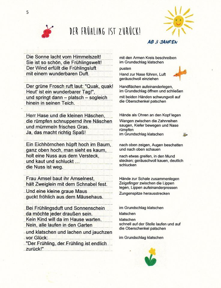 Ein Reim Für Den Ganzen Körper In 2020 | Reime, Frühling avec Frühlingslied Kindergarten Ein Reim Für Den Ganzen Körper In 2020 | Reime, Frühling avec Frühlingslied Kindergarten