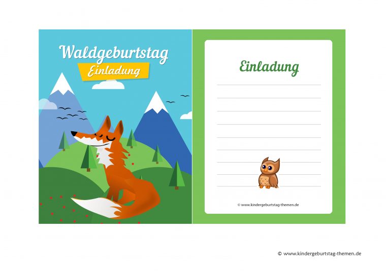 Einladung Waldgeburtstag Basteln: Vorlagen Zum Ausdrucken destiné Geburtstagseinladung Für Kinder