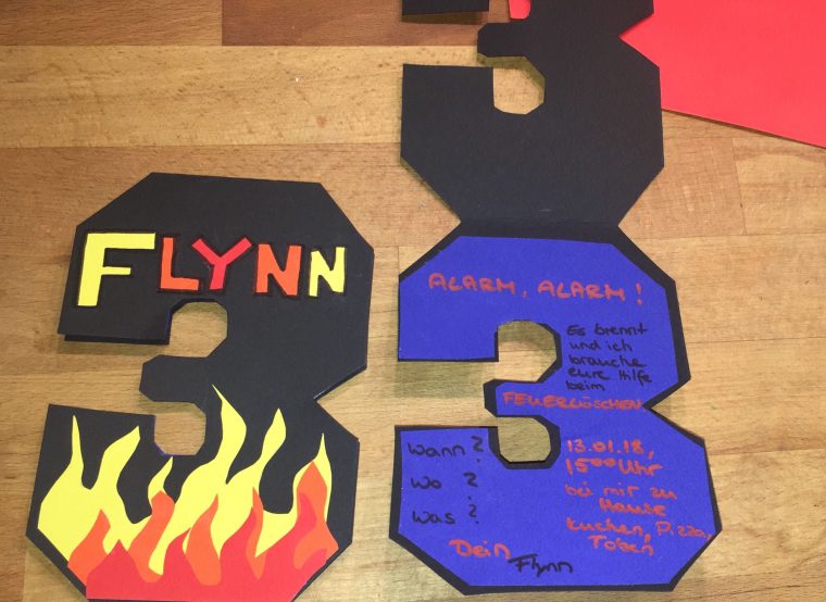 Einladung Zum Dritten Geburtstag: Motto Feuerwehr destiné Geburstag Einladung