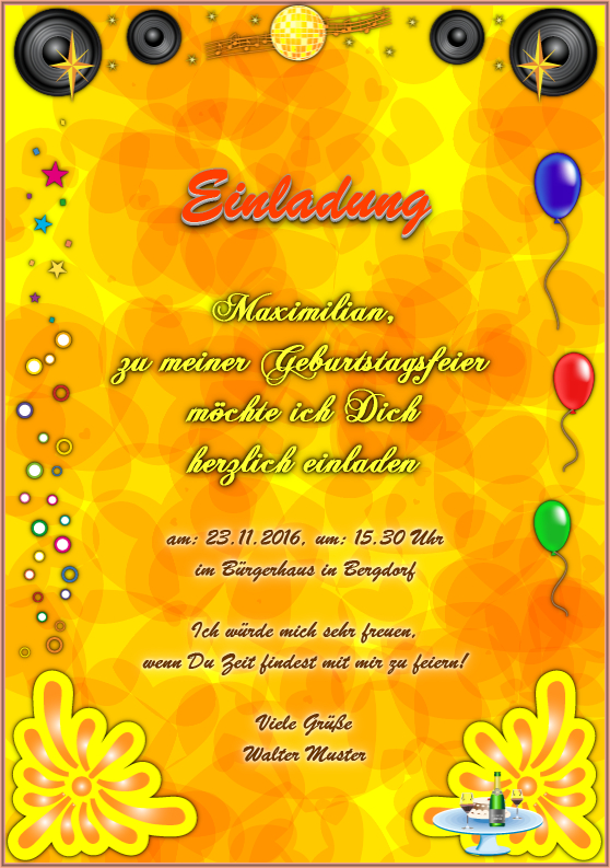 Einladung Zur Geburtstagsfeier | Einladung Zur intérieur Kostenlose Einladungen