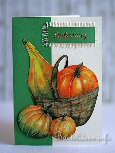 Einladungskarte Basteln – Herbst – "Herbstliche Gemuese" dedans Kürbis Einladungskarte