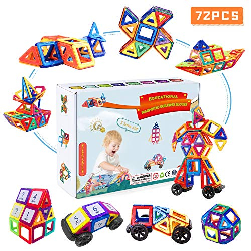 Fansteck Blocs De Construction Magnétiques - 72 Pièces intérieur Jeux Anniversaire 7 Ans