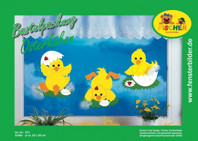 Fensterbild Bastelvorlage Osterküken – Fischer Fensterbilder serapportantà Oster Fensterbilder