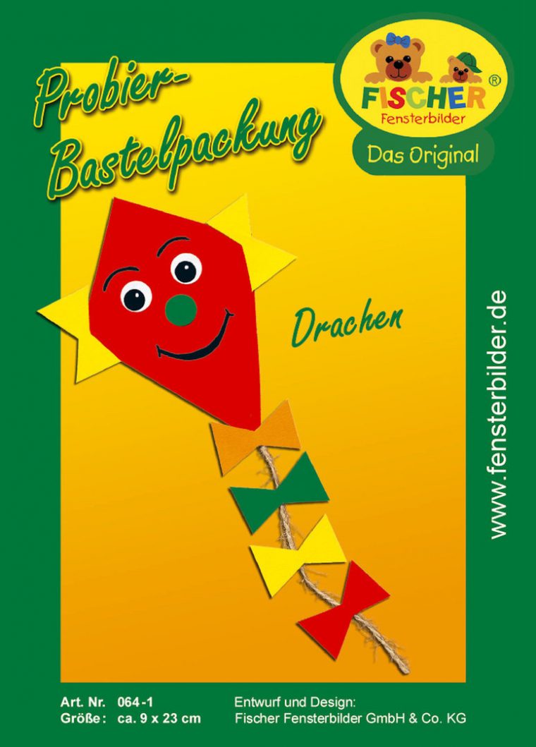 Fensterbild Bastelvorlage Probier Drachen – Fischer pour Drachen Zum Selber Basteln