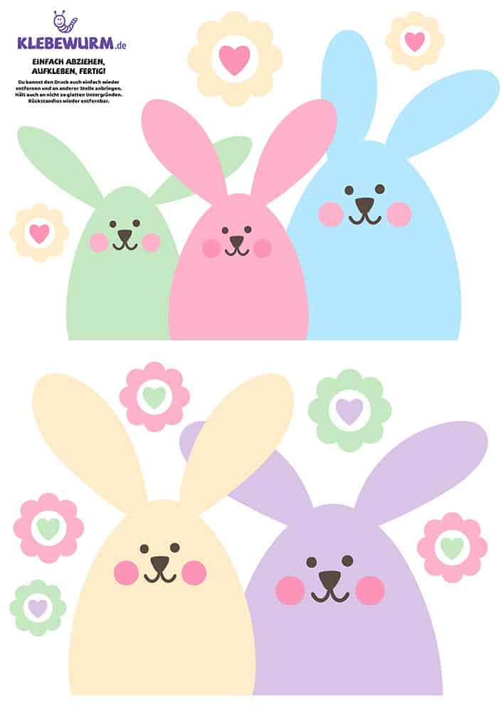 Fensterbild Osterhasen – Ostern – Klebewurm.de encequiconcerne Oster Fensterbilder