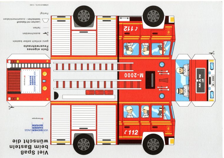 Feuerwehrauto Zum Basteln – Freiwillige Feuerwehr Markt Feucht serapportantà Auto Basteln Papier