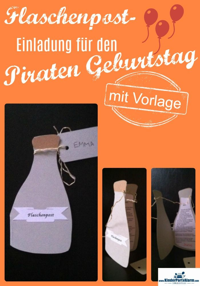 Flaschenpost Einladung Zum Piratengeburtstag Schnell à Kindergeburtstag Piraten Basteln