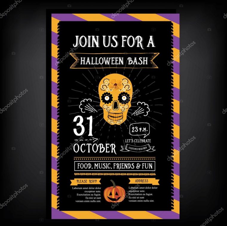 Halloween-Party-Einladungskarte — Stockvektor © Marchi encequiconcerne Kürbis Einladungskarte