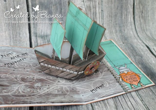 Handmade By Bianca: Wikinger Karte Mit Pop Up Segelschiff dedans Segelschiff Basteln