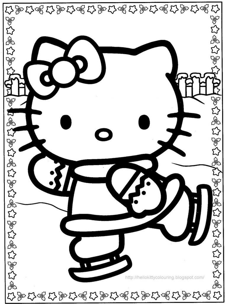 Hello Kitty Christmas Coloring Pages #1 | Hello Kitty Forever destiné Coloriage Hello Kitty