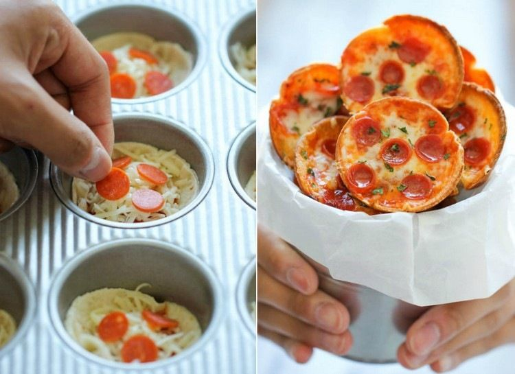 Herzhafte Mini Pizzen In Muffrm Backen | Fingerfood à Fingerfood Für Kinderparty