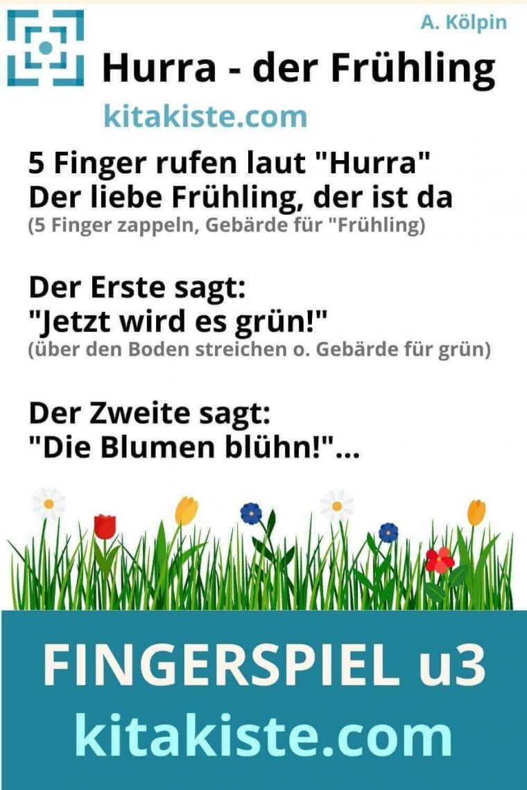 "Hurra – Der Frühling" Aus "Krippenreime 1" #U3 In 2021 serapportantà Frühlingslied Kindergarten